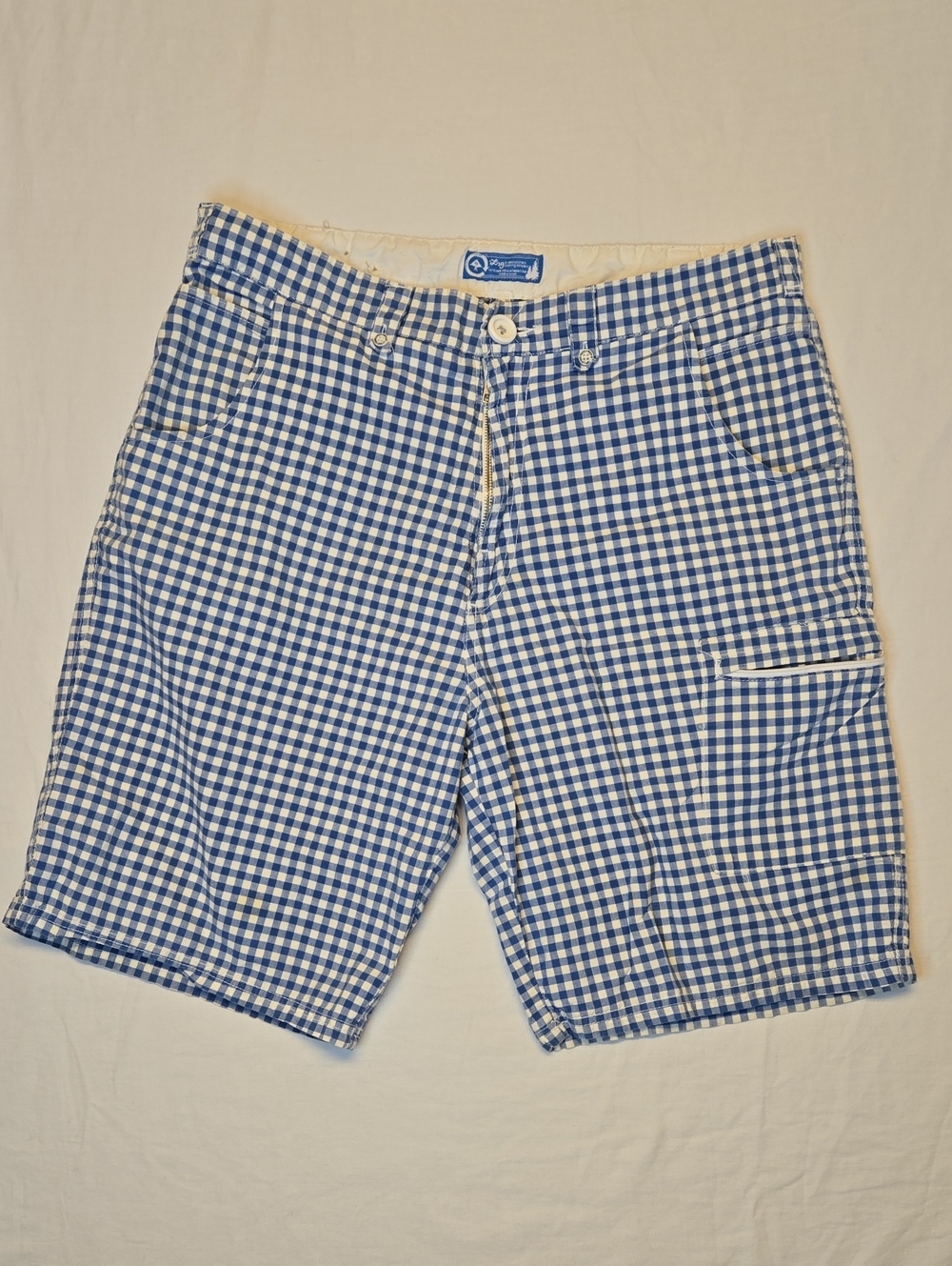 LRG Blue & White Plaid Rugged Nantucket Casual Shorts Vintage Y2K